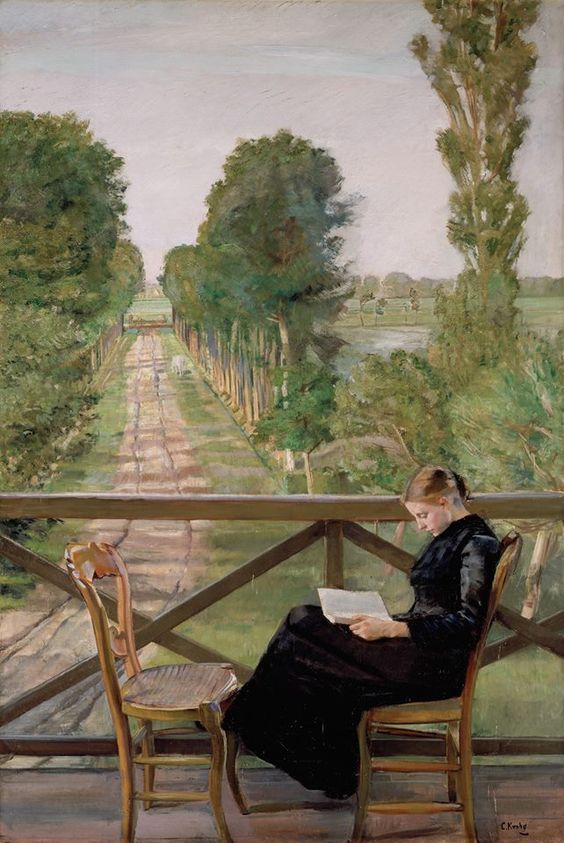 Villa Britannia, Belgium, vintage artwork by Christian Krohg, 12x8" (A4) Poster