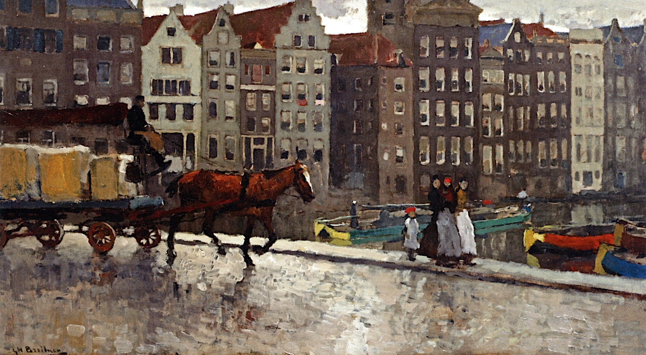with the Damrak beyond, Amsterdam by George Hendrik Breitner,A3(16x12")Poster