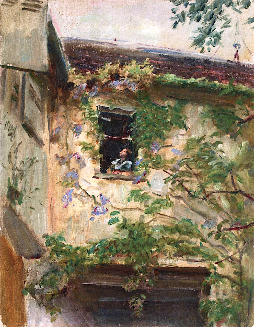 ner of the Courtyard with a Woman at a Window by Max Slevogt,A3(16x12")Poster