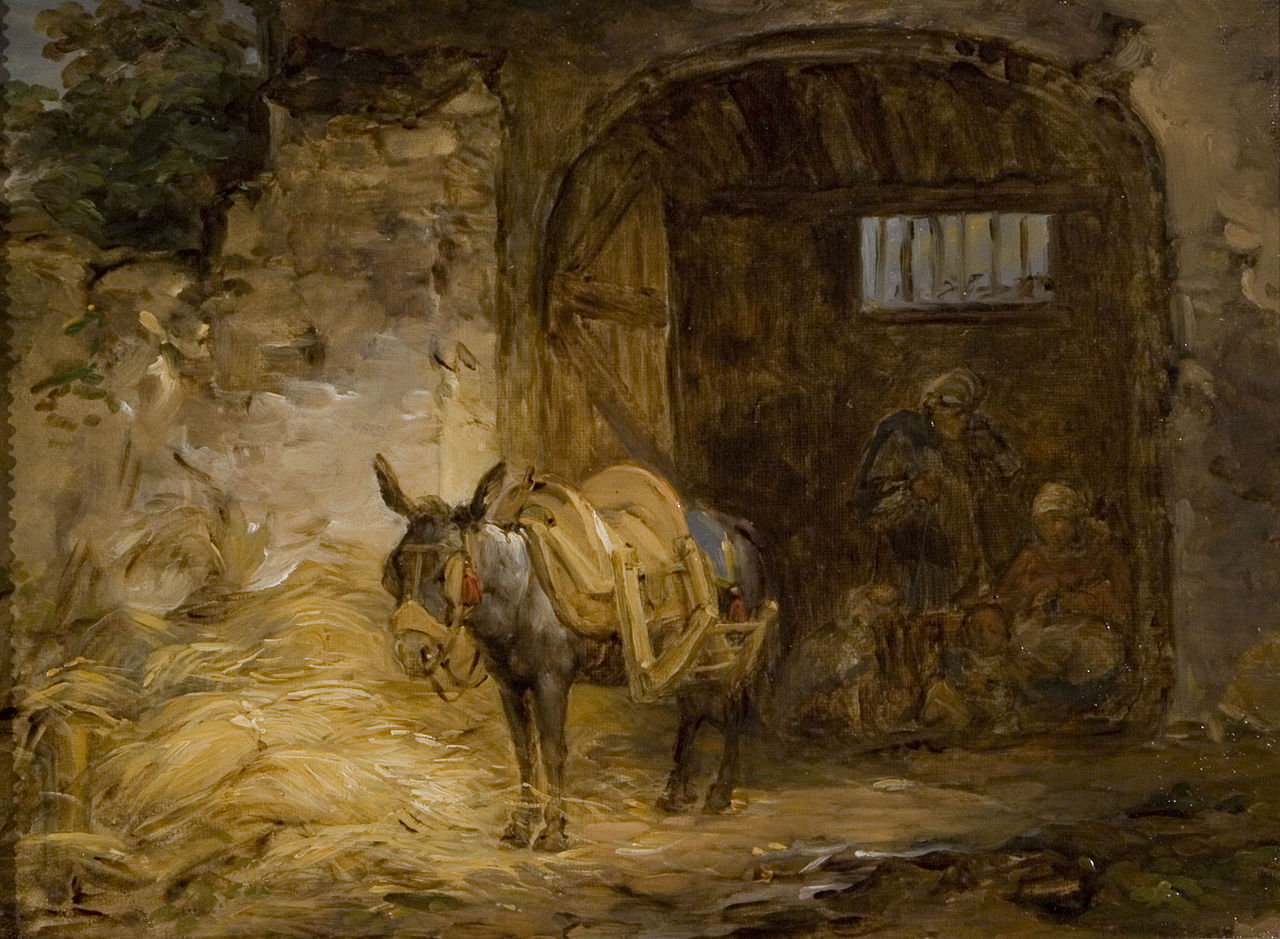 Saddled Donkey, vintage artwork by Alexander Laureus, 12x8" (A4) Poster