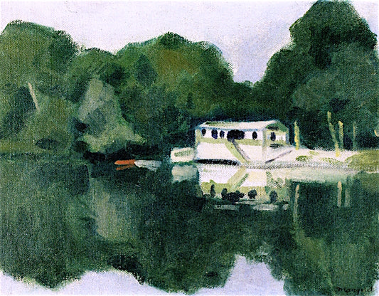 Banks of the Seine, Poissy, vintage artwork by Albert Marquet, 12x8" (A4) Poster