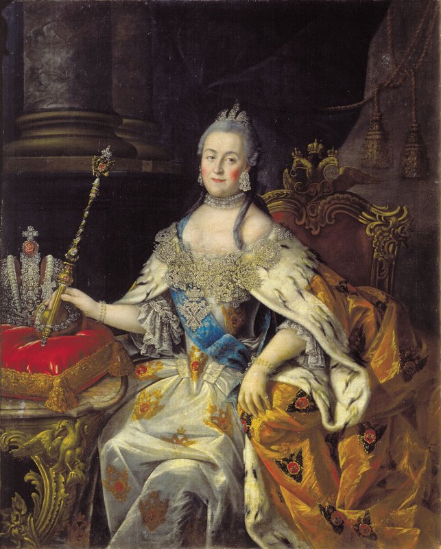 Portrait of Catherine II of Russia, vintage artwork by Alexey Petrovich Antropov, 12x8" (A4) Poster