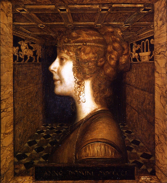Florentine Lady, vintage artwork by Franz von Stuck, 12x8" (A4) Poster