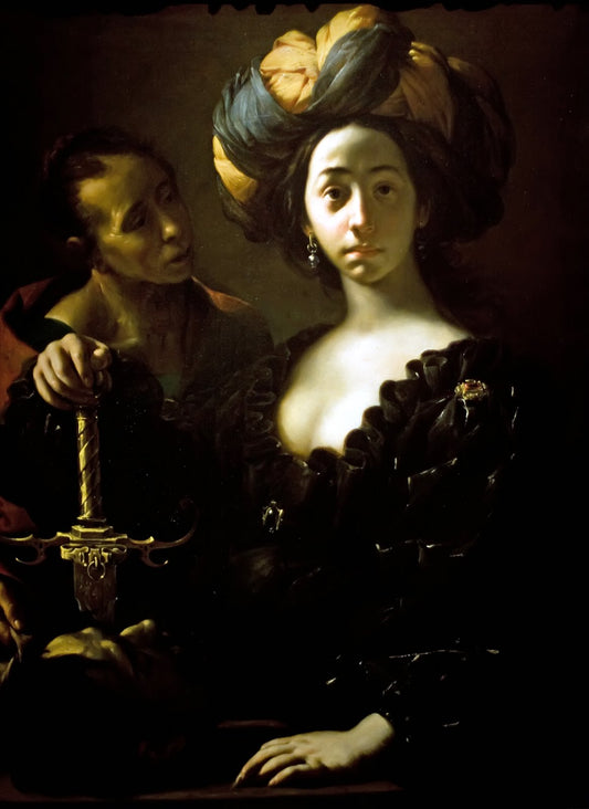 Judith holding the Head of Holophernes, vintage artwork by Francesco Cairo, 12x8" (A4) Poster
