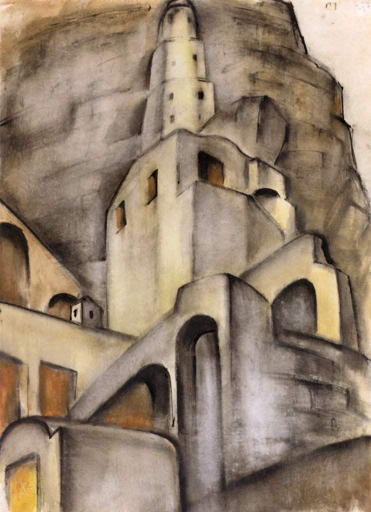 Mulino Afienzo, Positano, vintage artwork by Anita Ree, 12x8" (A4) Poster