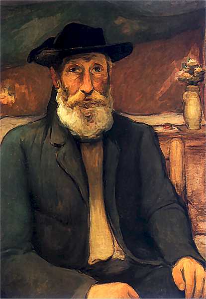 Self-portrait in Bretonian hat, vintage artwork by Wladyslaw Slewinski, 12x8" (A4) Poster
