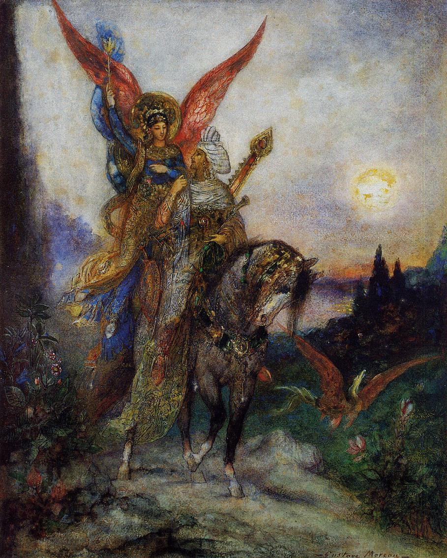 Arabian Poet, vintage artwork by Gustave Moreau, 12x8" (A4) Poster