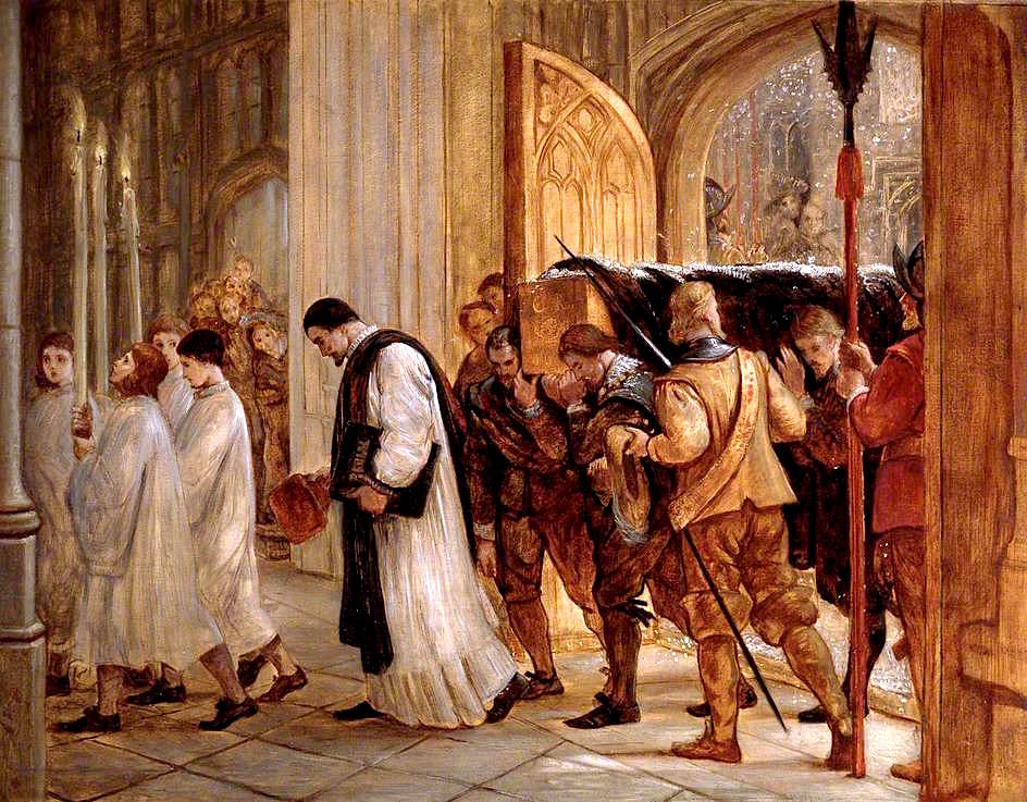 The Burial of Charles I, vintage artwork by Charles West Cope, A3 (16x12") Poster Print