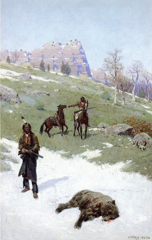 The End of a Monarch, vintage artwork by Henry F. Farny, 12x8" (A4) Poster