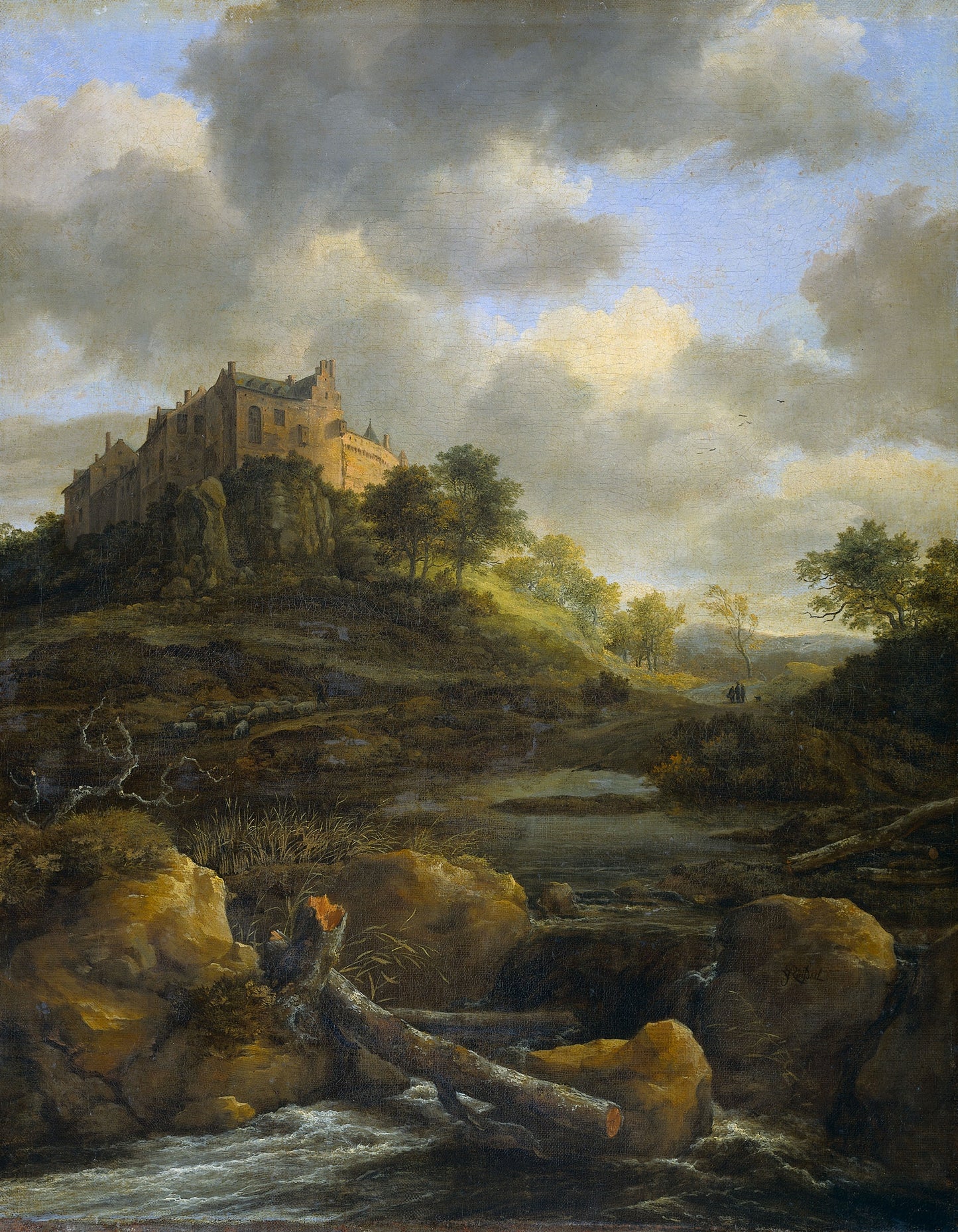 Bentheim Castle, vintage artwork by Jacob van Ruisdael, 12x8" (A4) Poster