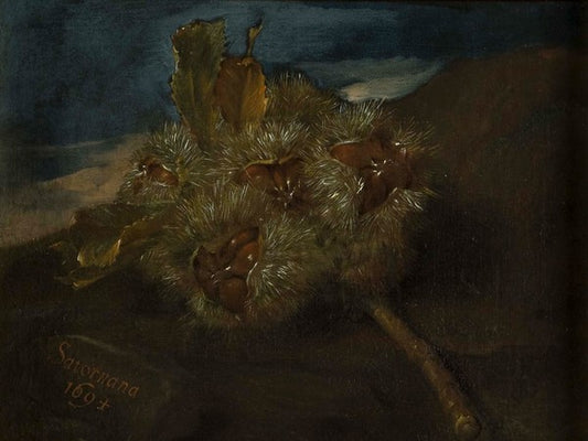 Ricci con castagne di Saturnana, vintage artwork by Bartolomeo Bimbi, 12x8" (A4) Poster