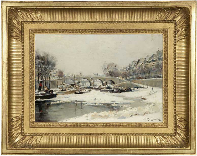 The Bridge Marie, Paris by Fernand Quignon,A3(16x12")Poster