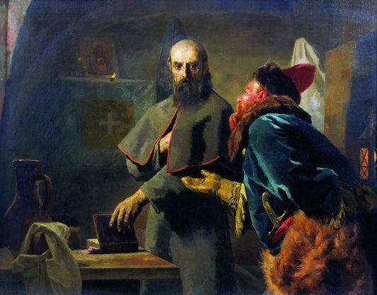 The Last Moments of Metropolitan Philipp, vintage artwork by Nikolai Vasilevich Nevrev, 12x8" (A4) Poster