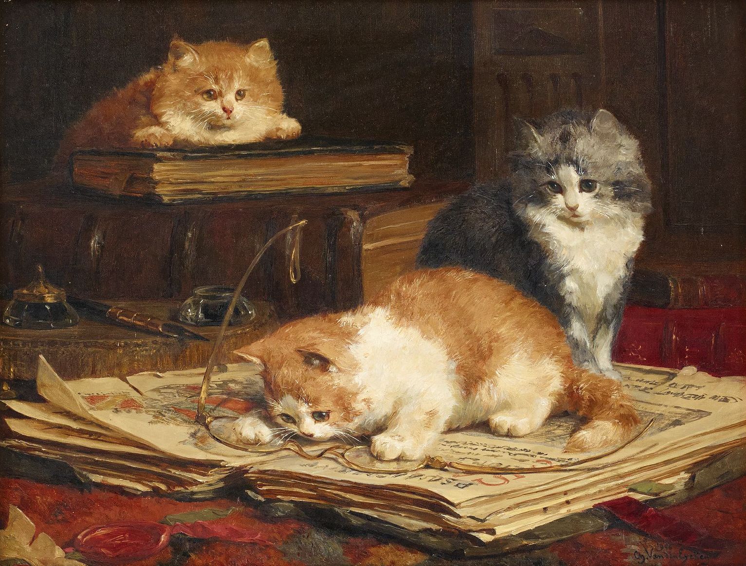 petits curieux by Charles van den Eycken,A3(16x12")Poster