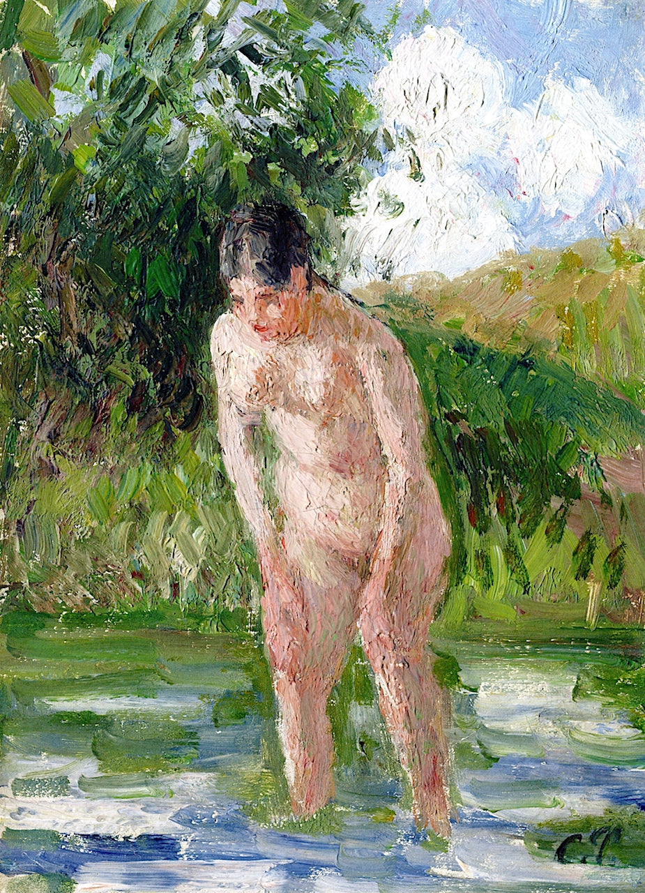 Bather, Feet in the Water, vintage artwork by Camille Pissarro, 12x8" (A4) Poster