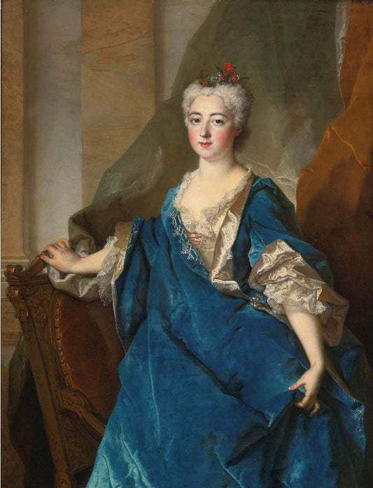 Portrait of Baronne de Besenval, vintage artwork by Nicolas de Largillière, 12x8" (A4) Poster