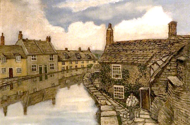Mill Pond, Swanage, Dorset, vintage artwork by Frederick John Cleall, 12x8" (A4) Poster