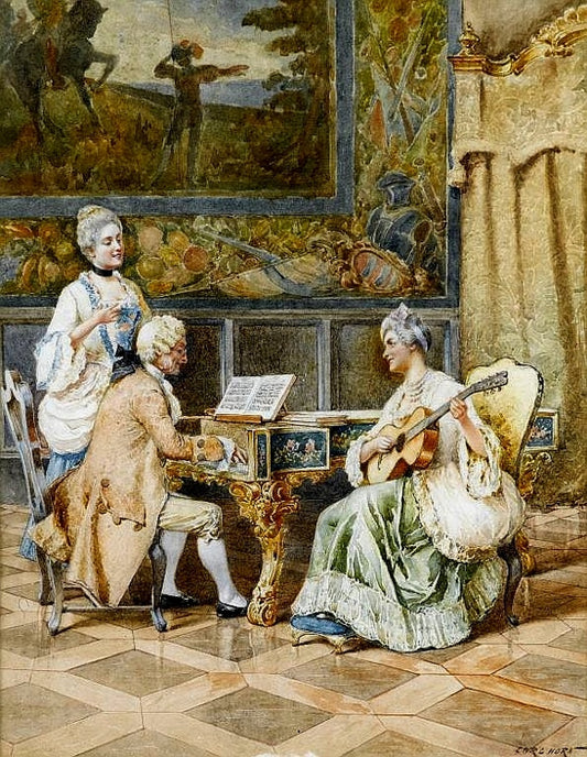 A pleasant song, vintage artwork by Carl Horn, 12x8" (A4) Poster