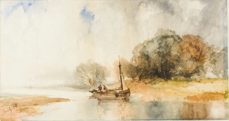 Beverly N.J., vintage artwork by Thomas Moran, 12x8" (A4) Poster