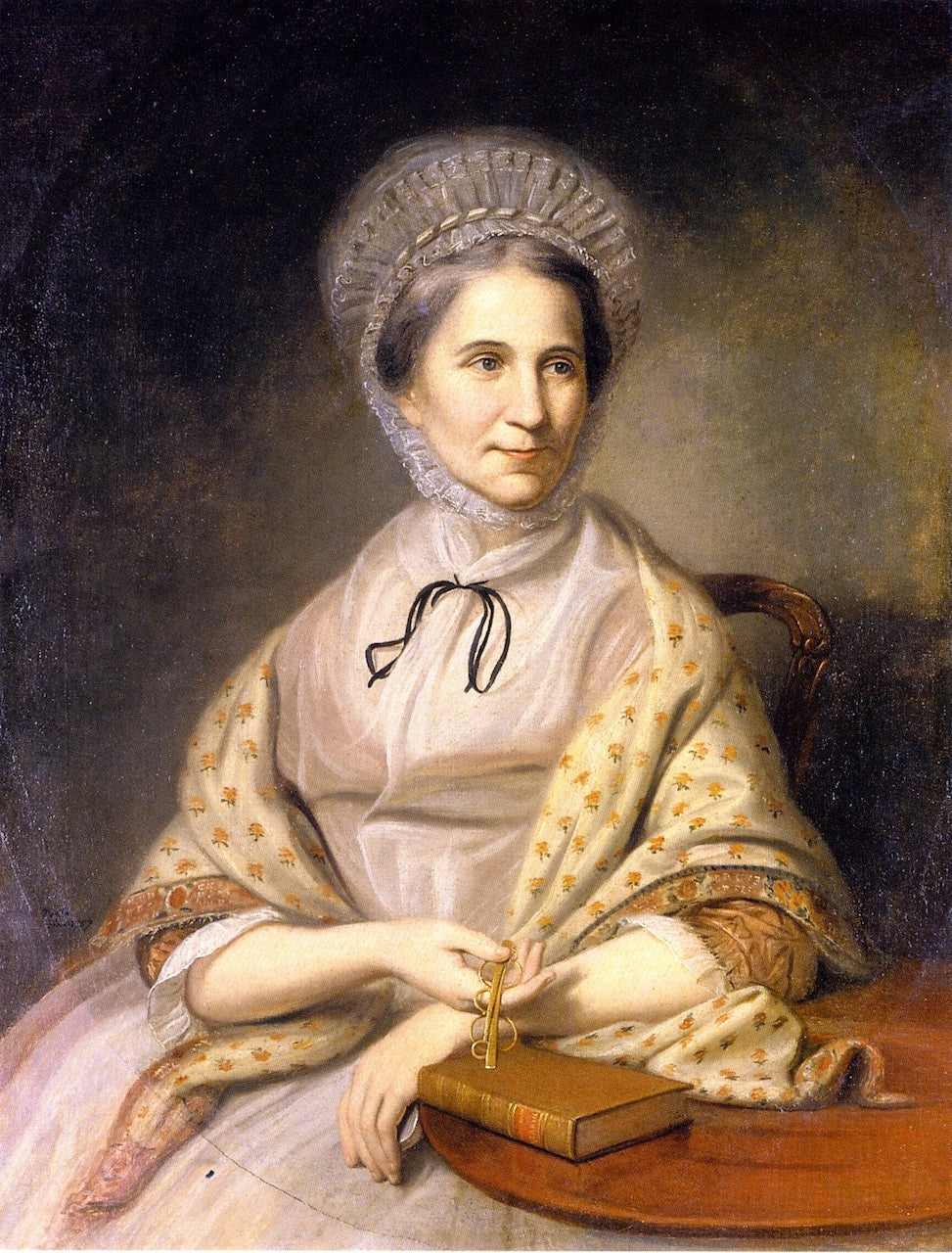 Mrs. Thomas Ellott (Mary Chase), vintage artwork by Charles Willson Peale, 12x8" (A4) Poster