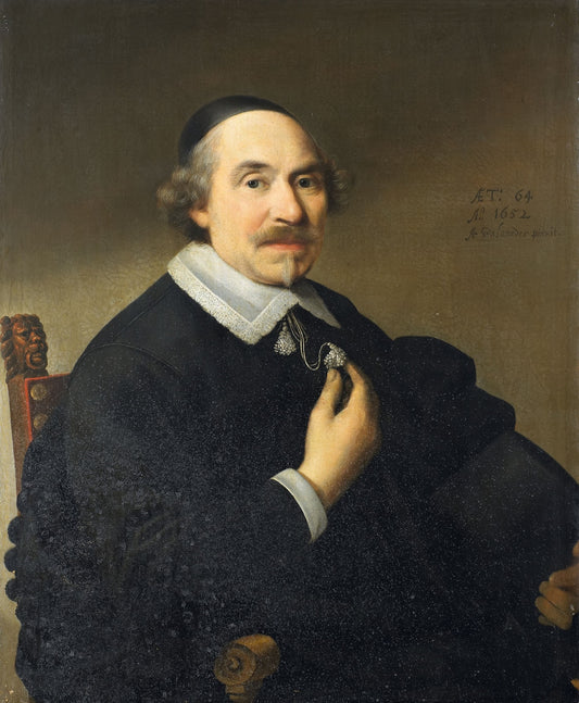 Portrait of a Man, probably Pieter Anthonisz van Bronckhorst, vintage artwork by Anthonie Palamedesz, 12x8" (A4) Poster