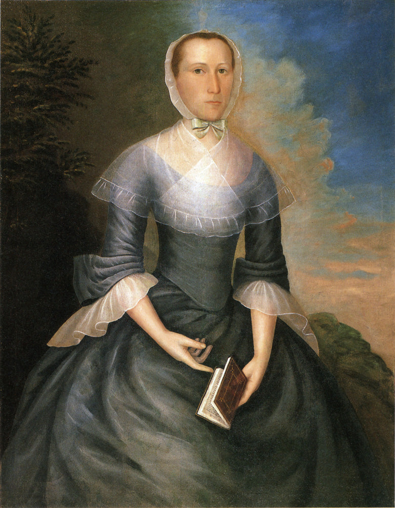 Mrs. Nathaniel Brown (Anna Porter Brown), vintage artwork by Joseph Badger, 12x8" (A4) Poster