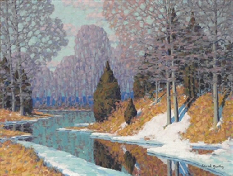 Winter's End, vintage artwork by John William Bentley, 12x8" (A4) Poster