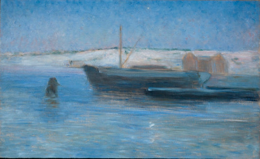 Old Lighters in the Entrance to Stockholm, vintage artwork by Karl Nordström, 12x8" (A4) Poster