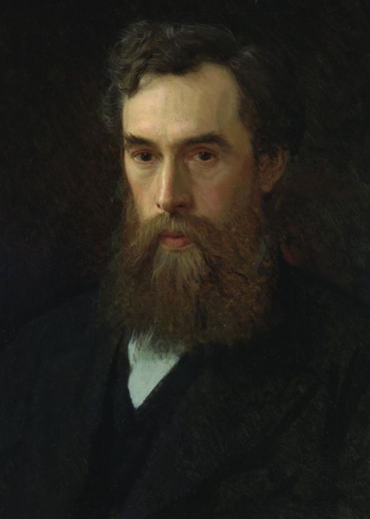 Portrait of Pavel Tretyakov, vintage artwork by Ivan Kramskoi, 12x8" (A4) Poster