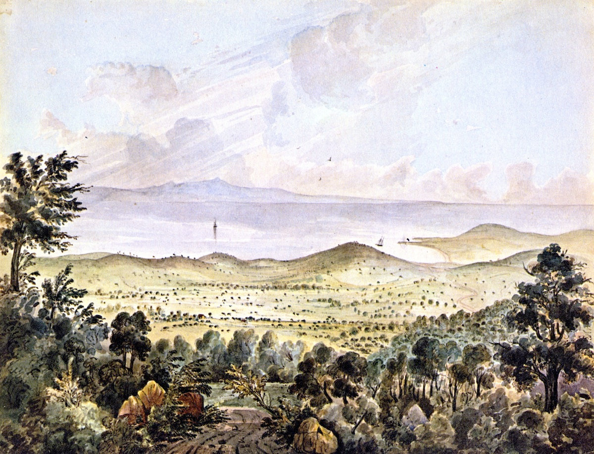 Valley of Montecito near Sta. Barbara, California, vintage artwork by James Madison Alden, 12x8" (A4) Poster