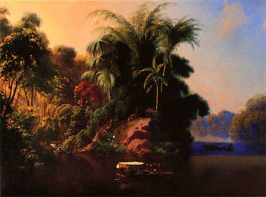 Boating on The Changres River, vintage artwork by Charles Christian Nahl, A3 (16x12") Poster Print