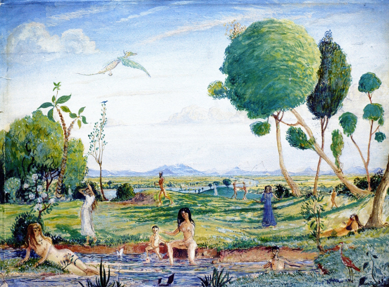 Fantasy - The Bathing Pool by James Dickson Innes,16x12(A3) Poster