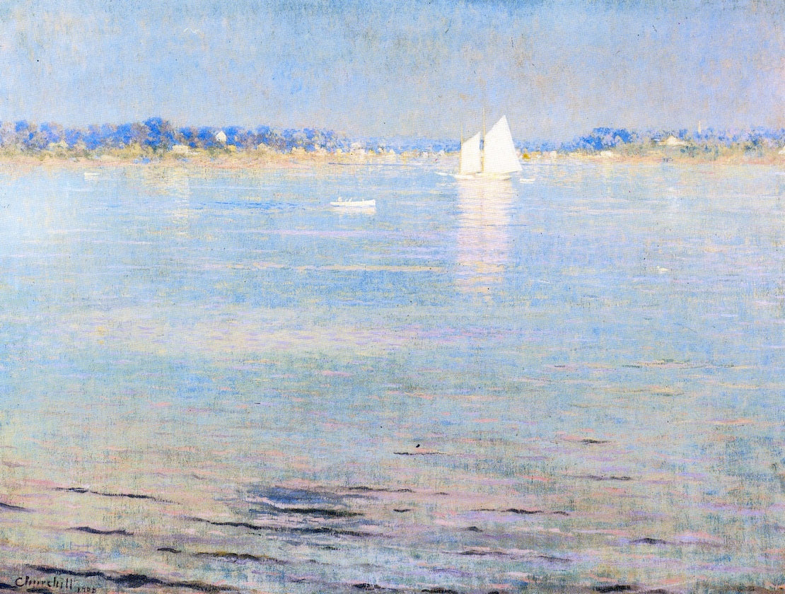Afternoon on the Bay, vintage artwork by William Worchester Churchill, 12x8" (A4) Poster
