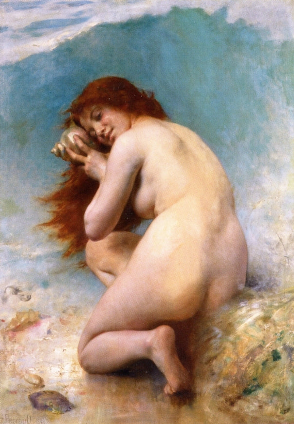 Water Nymph, vintage artwork by Leon-Jean-Basile Perrault, 12x8" (A4) Poster