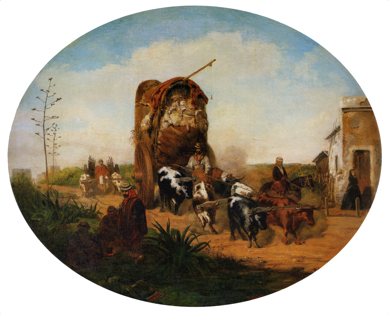 Carriages in the Suburbs, vintage artwork by Jean Leon Pallière, 12x8" (A4) Poster