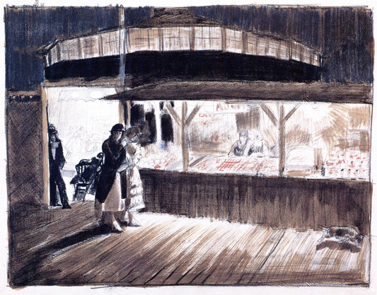 The Boardwalk by George Wesley Bellows,16x12(A3) Poster
