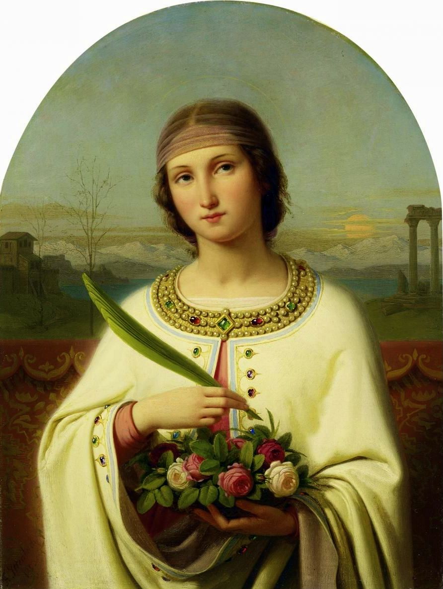 The Holy Dorothea of Cappadocia, vintage artwork by Franz Ittenbach, A3 (16x12") Poster Print