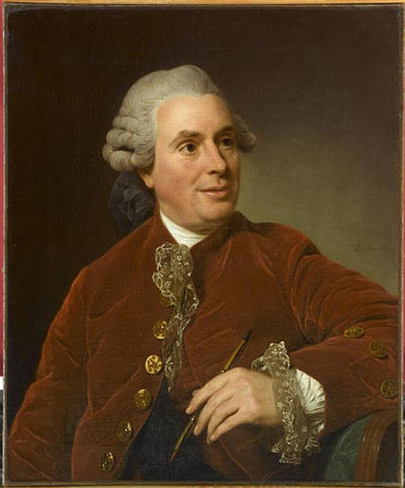 Portrait of Charles-Nicolas Cochin, vintage artwork by Alexander Roslin, 12x8" (A4) Poster