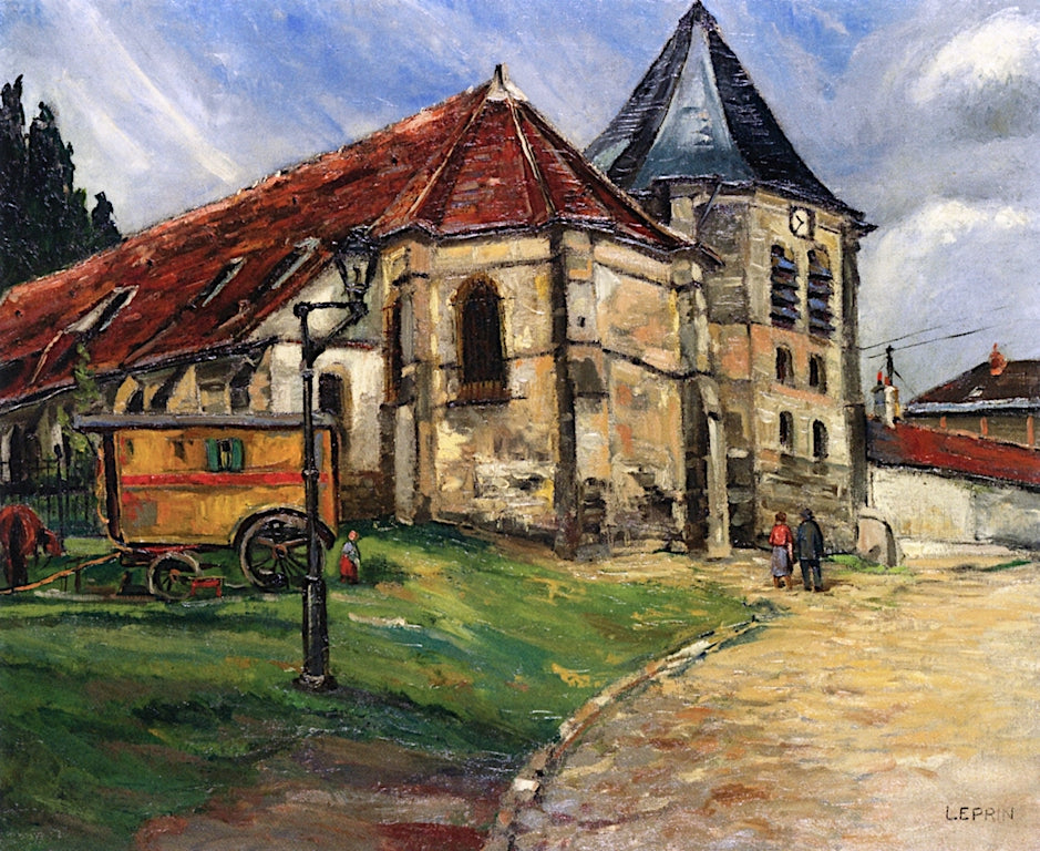 Church with Caravan by Marcel Leprin,16x12(A3) Poster