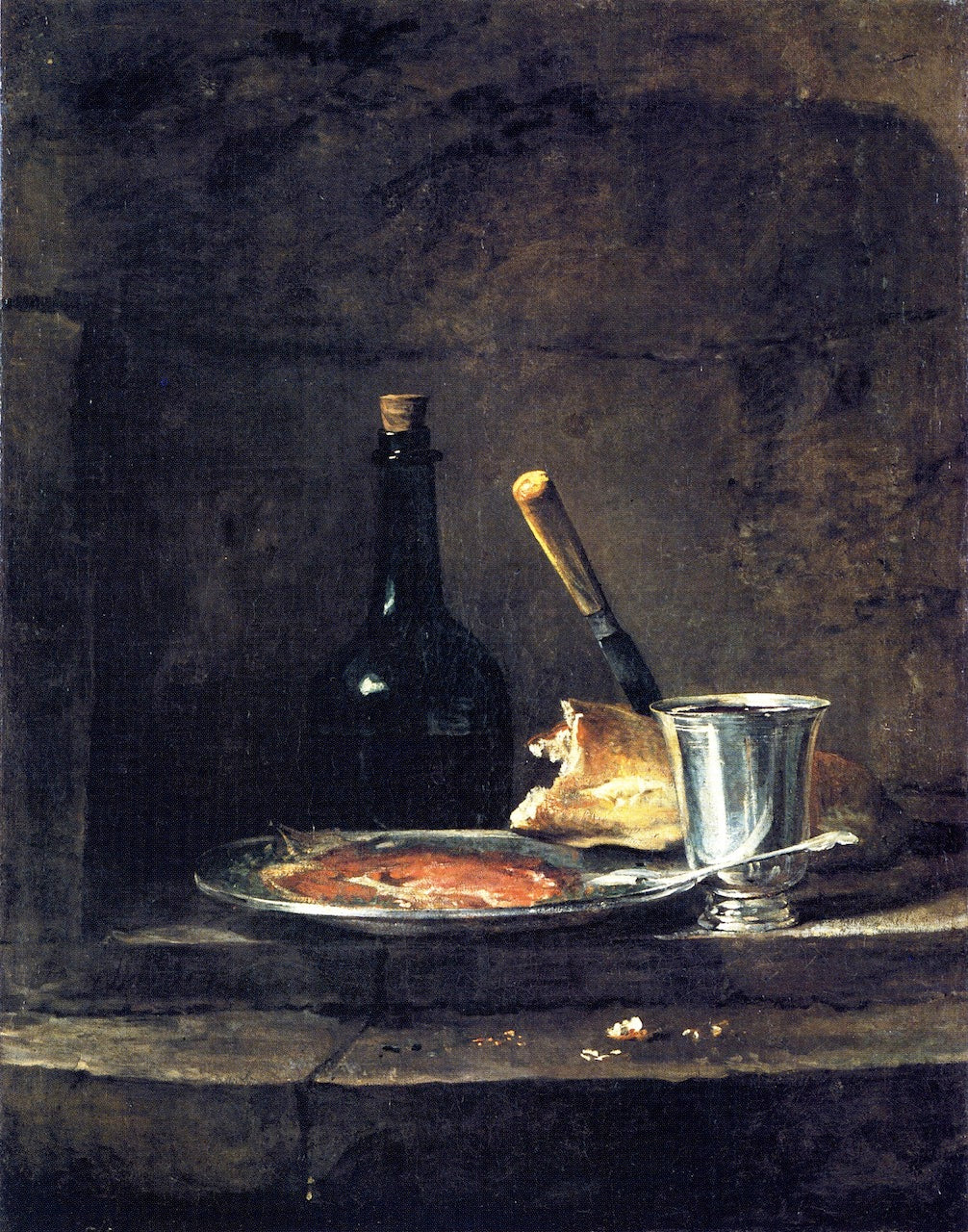 Preparations for Lunch, vintage artwork by Jean-Baptiste-Simeon Chardin, 12x8" (A4) Poster