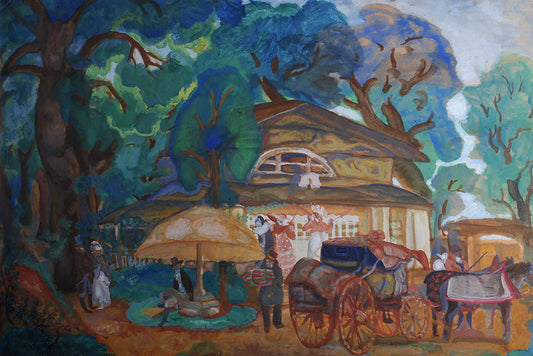 The Old Estate, vintage artwork by Boris Grigoriev, 12x8" (A4) Poster