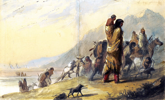 Migration of the Pawnees, vintage artwork by Alfred Jacob Miller, A3 (16x12") Poster Print