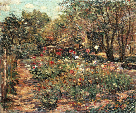 Garden Landscape, vintage artwork by Ernest Lawson, 12x8" (A4) Poster