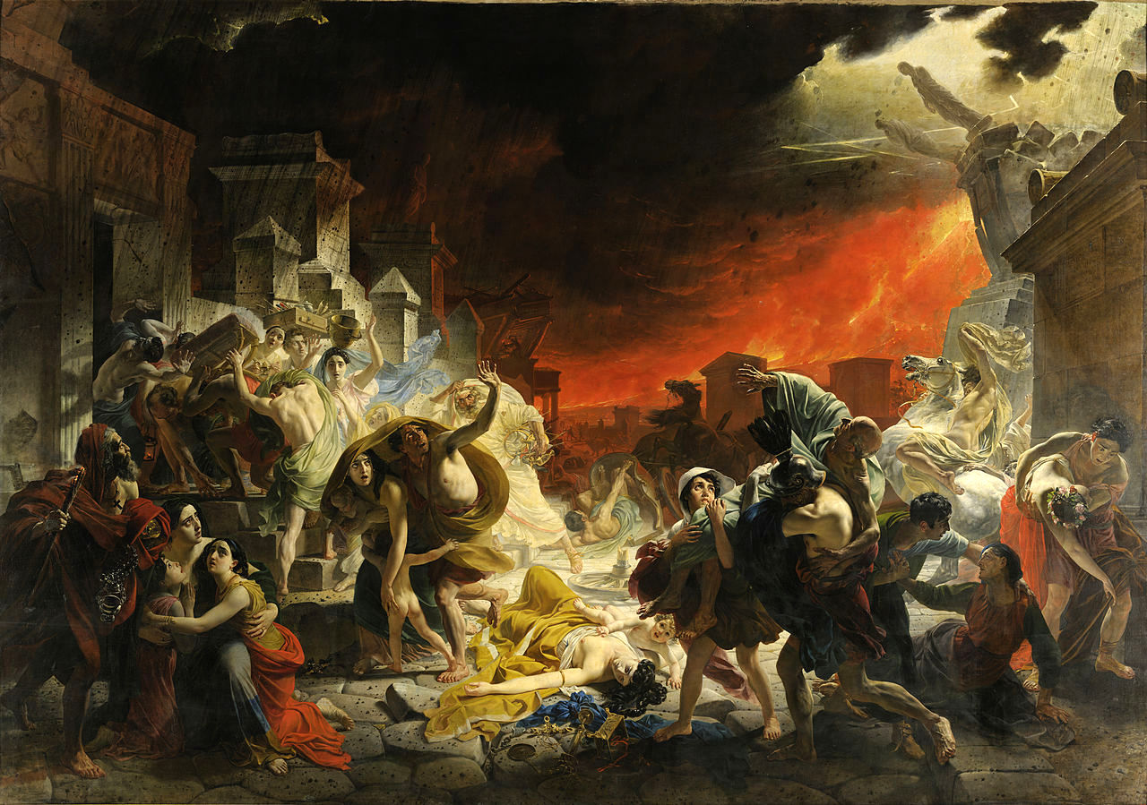 The Last Day of Pompeii, vintage artwork by Karl Pavlovich Brulloff, A3 (16x12") Poster Print