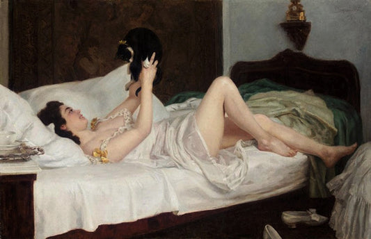 Her Favourite, vintage artwork by Nikolai Bodarevsky, 12x8" (A4) Poster