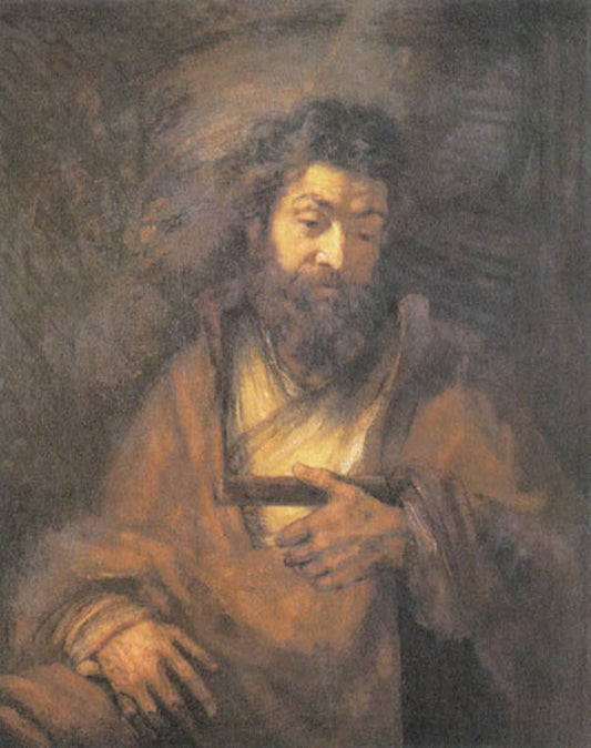 The Apostle Simon, vintage artwork by Rembrandt van Rijn, 12x8" (A4) Poster