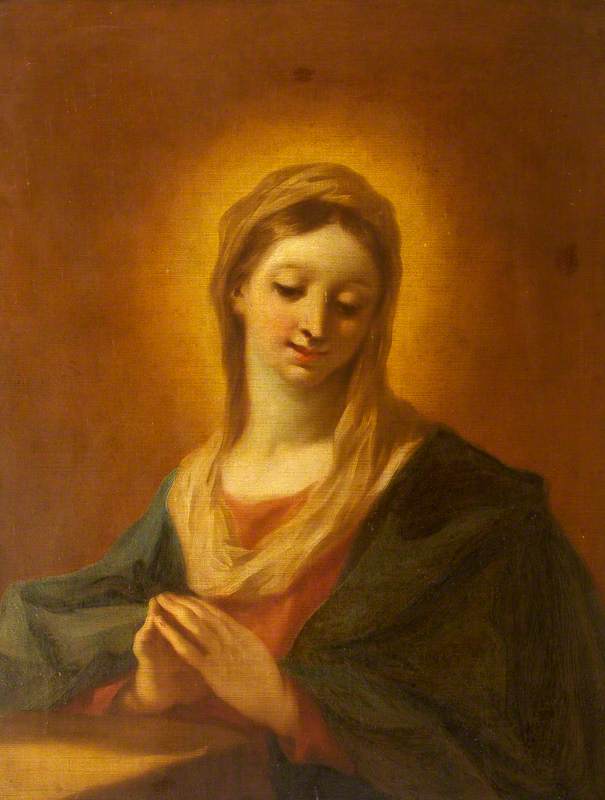 The Virgin at Prayer, vintage artwork by Giovanni Antonio Pellegrini, 12x8" (A4) Poster