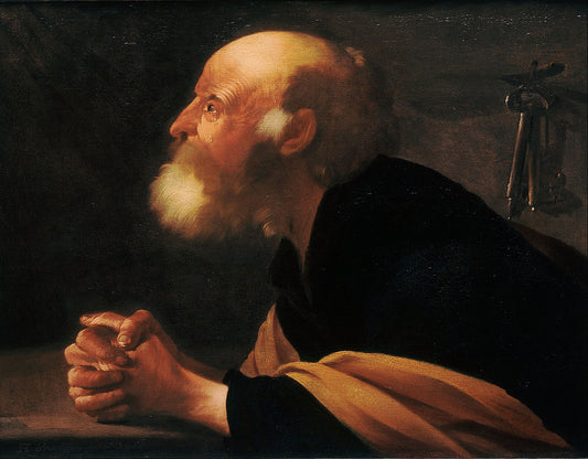 The Repentant Peter, vintage artwork by Hendrick Terbrugghen, 12x8" (A4) Poster