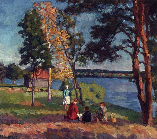 Bank of the Neva. Evening, vintage artwork by Ilya Mashkov, 12x8" (A4) Poster