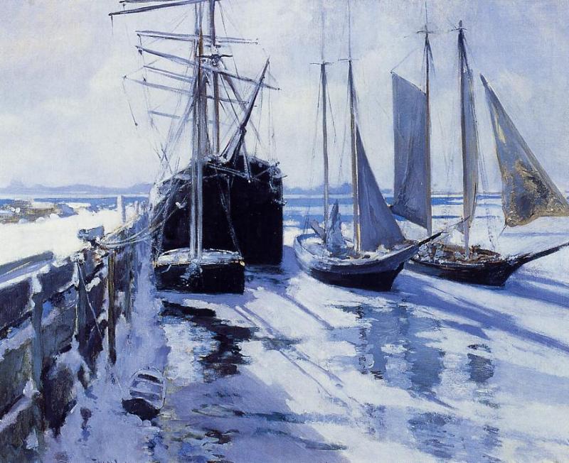 Connecticut Shore, Winter by John Twachtman,A3(16x12")Poster